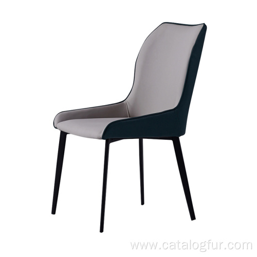 restaurant modern metal frame white dining chair